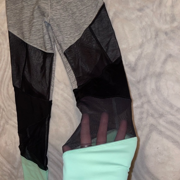 Victoria Secret PINK BONDED Legging Mesh Mint Aqua Black Grey NWOT - Picture 4 of 8